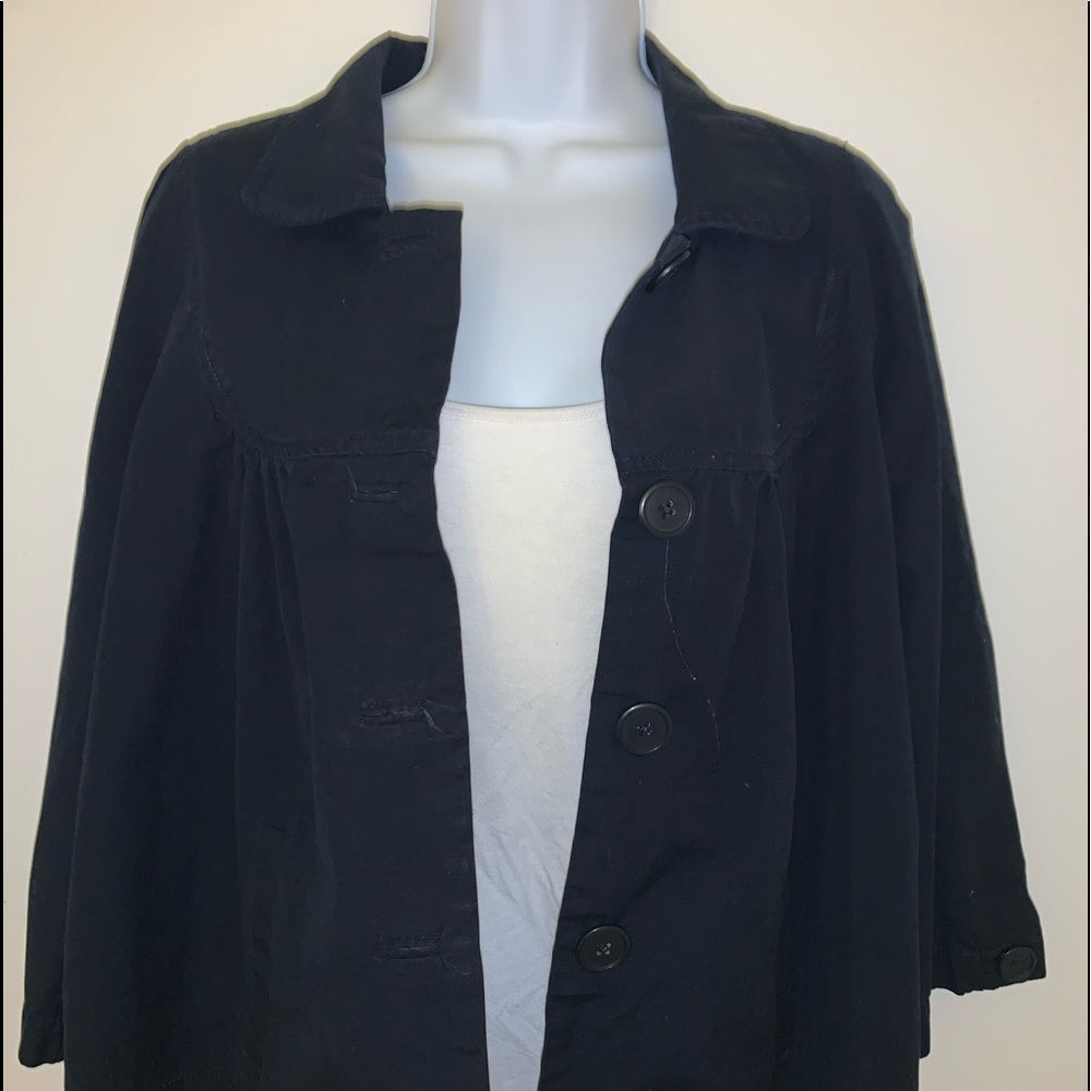 GAP Navy Blue cotton twill, cropped Spring jacket, Size L.